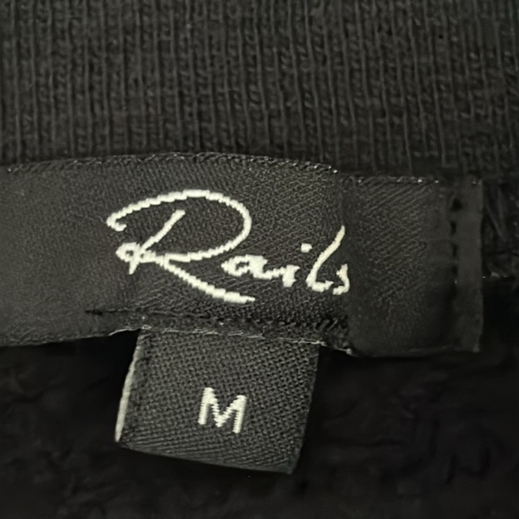 Rails Blaire Mock Neck Brushed Fleece Crop Sweatshirt in Black - Size Medium - Picture 5 of 9